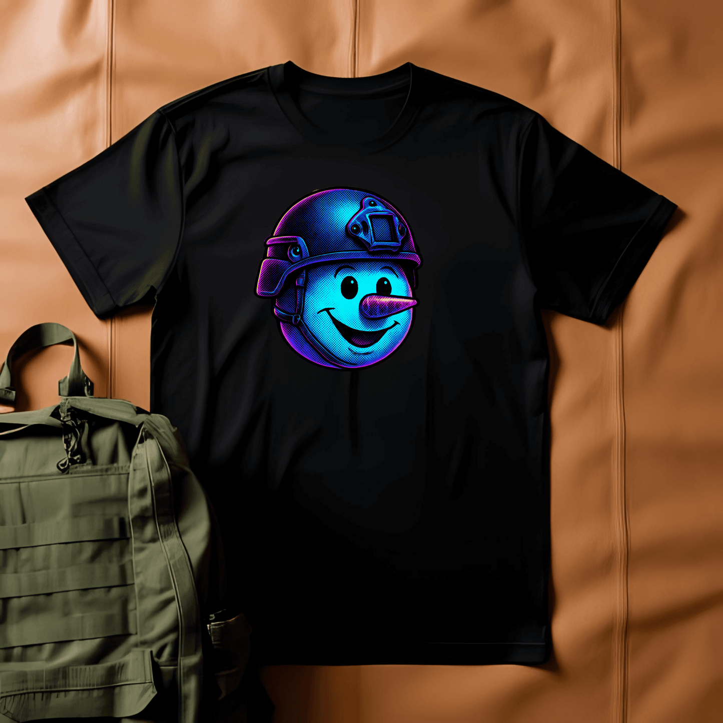 Snowman Helmet Tee — Retro T-Shirt