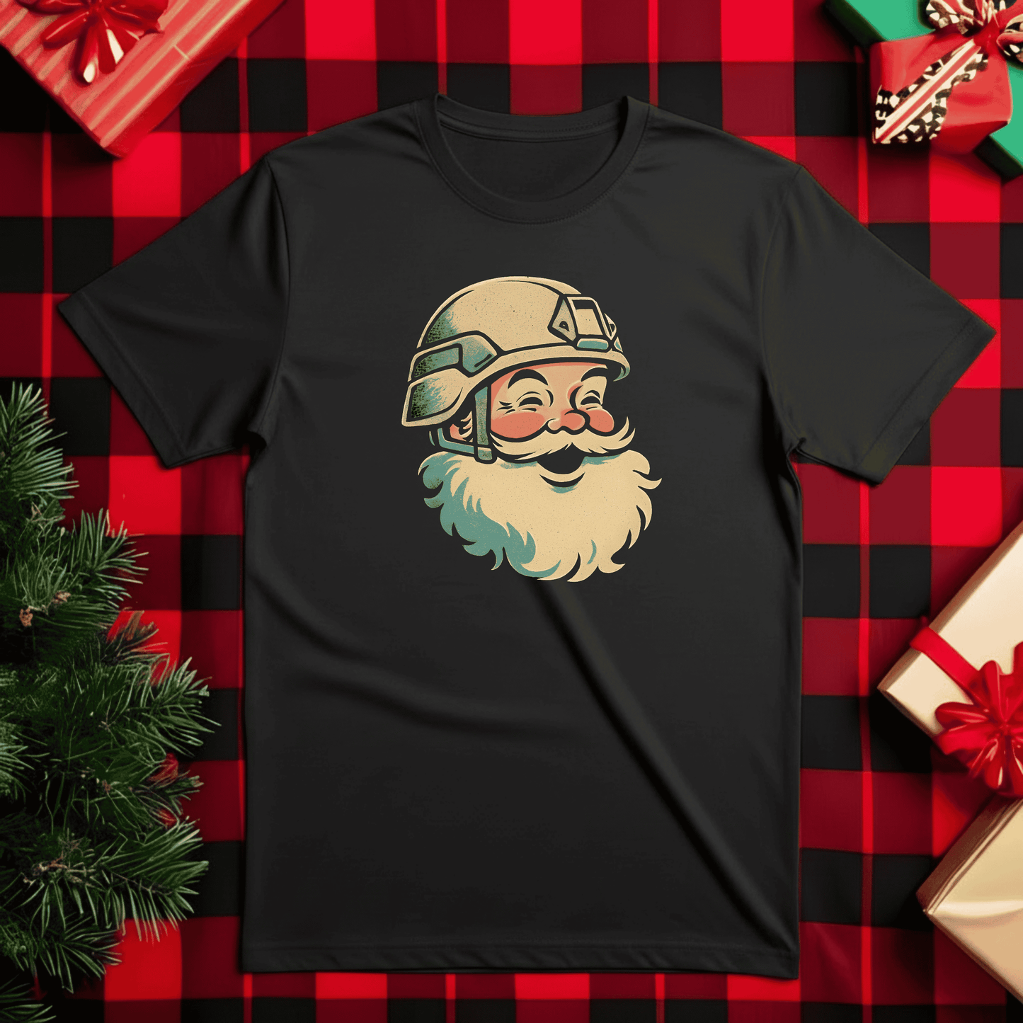 Vintage Helmeted Santa Graphic Tee