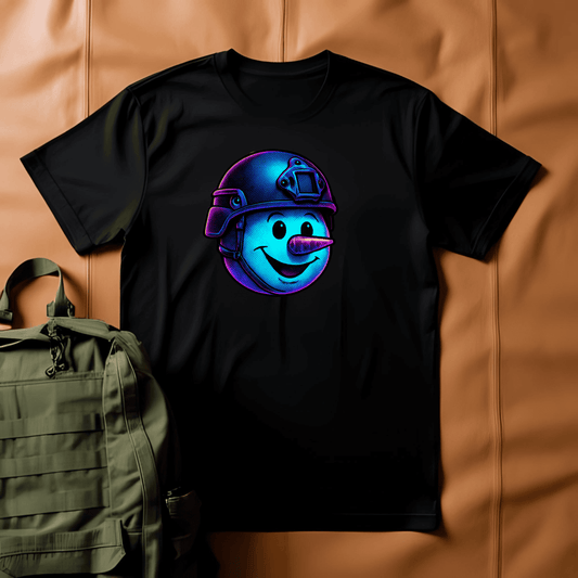 Snowman Helmet Tee — Retro T-Shirt