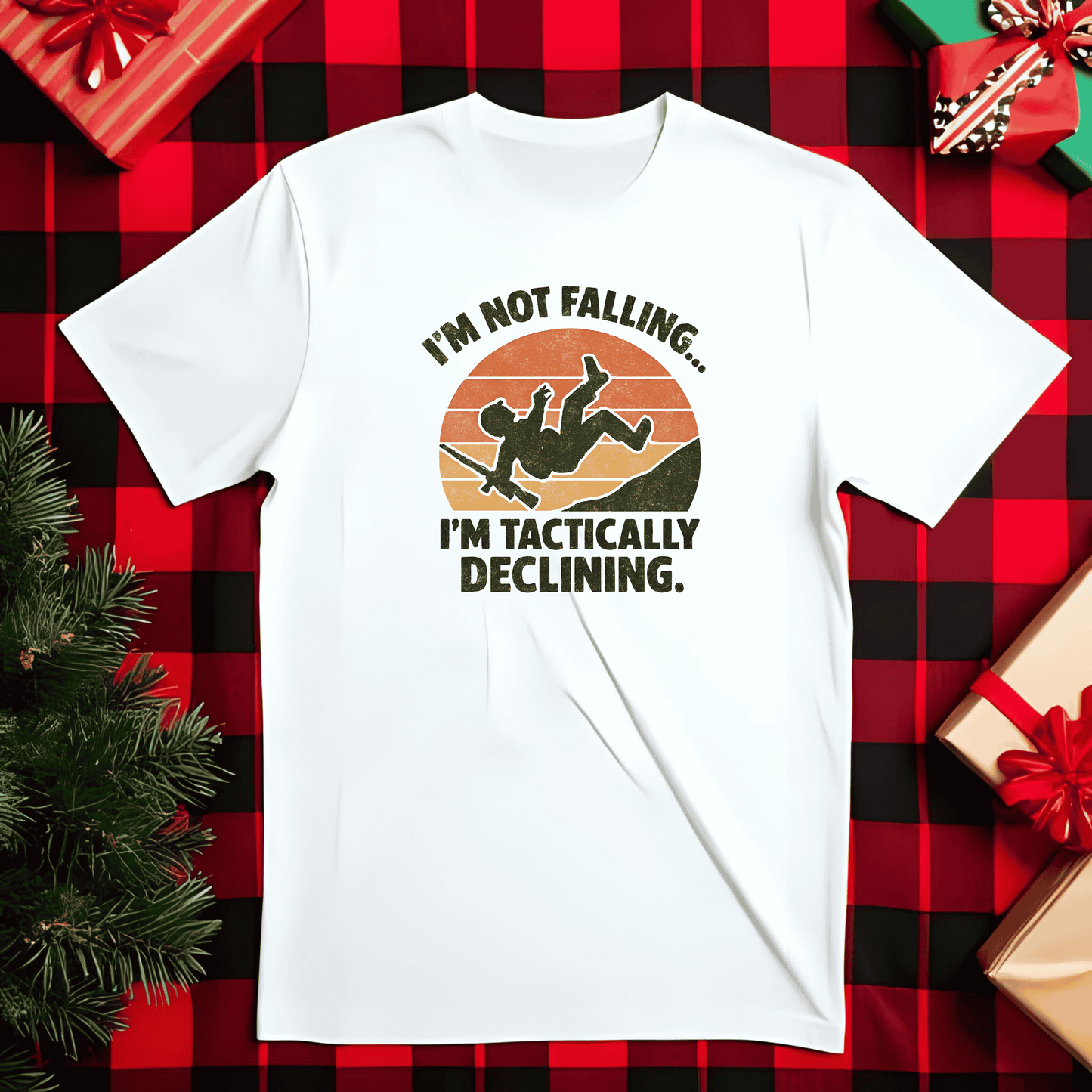 “I’m Not Falling, I’m Tactically Declining”  Retro Tee