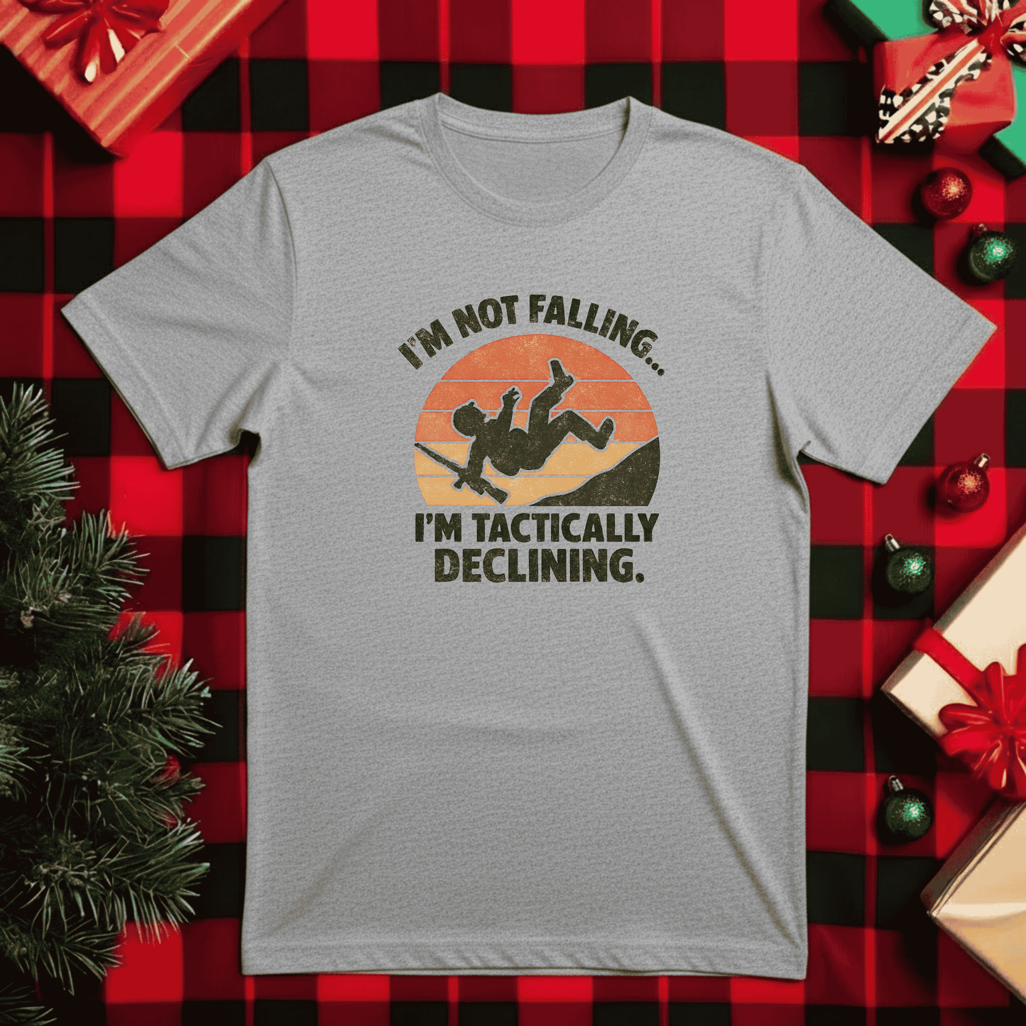 “I’m Not Falling, I’m Tactically Declining”  Retro Tee